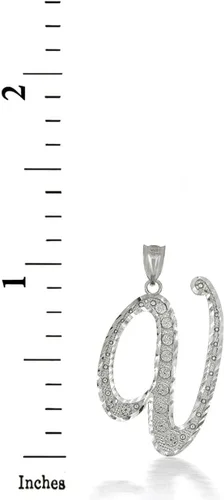 Vista 2 de Collar con colgante de plata de ley certificada con texto en inglés "A-Z