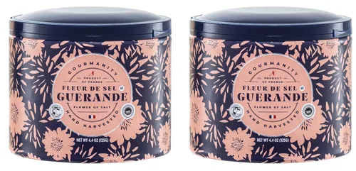 Vista 6 de Gourmanity Fleur De Sel De Guerande, 4.4 onzas de sal francesa cosechada a mano Fleur De Sel sal marina francesa, flor de Sol sal marina de Francia