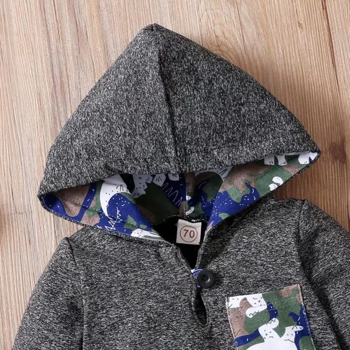 Vista 3 de FOCICI Ropa de bebé para niños pequeños trajes de primavera e invierno sudadera con capucha con bolsillo pantalones de dinosaurio