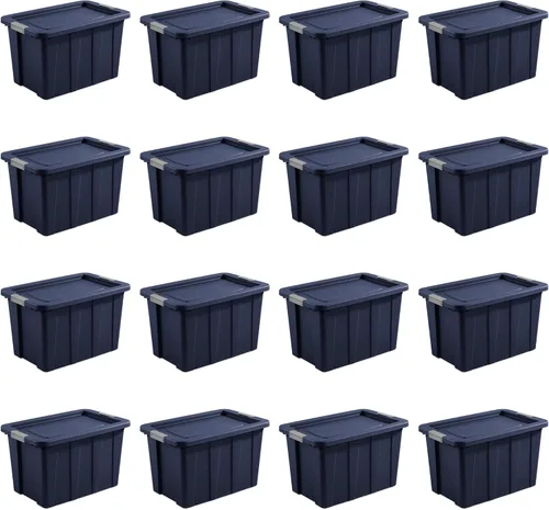 Vista 22 de Sterilite Paquete de 6 contenedores de almacenamiento con tapas, bolsas resistentes, Tuff1, 18 galones, índigo oscuro