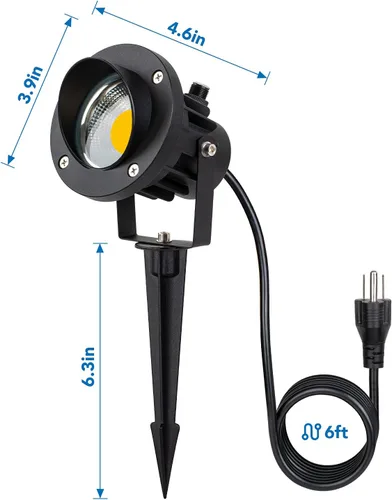Vista 8 de SUNVIE Focos de paisaje al aire libre de 20 W, 120 V, impermeables, del atardecer al amanecer, luces LED al aire libre de 3000 K con sensor