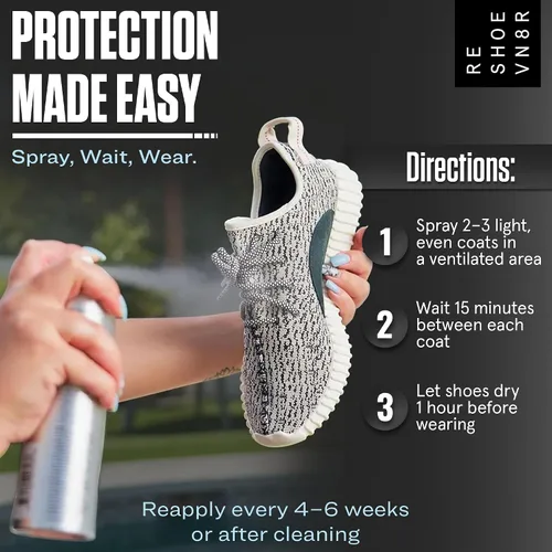 Vista 5 de RESHOEVN8R Spray impermeable para zapatos - Protector de lluvia y manchas