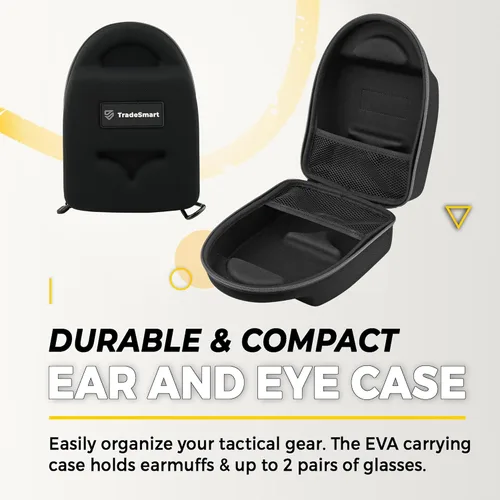 Vista 48 de TradeSmart All-in-One Shooting Ear Protection - Comfort+ NRR 28 Earmuffs, Glasses & Earplugs + Carry Case