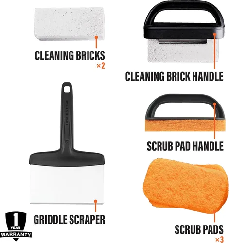 Vista 3 de BLACKSTONE 5060 - Kit de limpieza profesional de 8 piezas, acero inoxidable, color negro