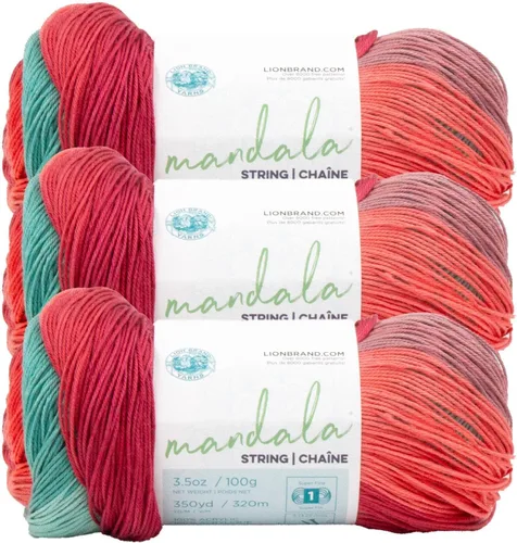 Vista 23 de Lion Brand Yarn Hilo Mandala String, Hilo Fingering para Tejer y Crochet, Acoustic, 1 Paquete