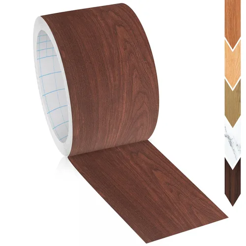 Vista 45 de GSCIT Club Banda de Borde de Abedul, rollo de 1 1/2 pulgadas x 25 pies de Banda de Borde de Chapa Preencolada Flexible, Banda de Cinta de Madera Real