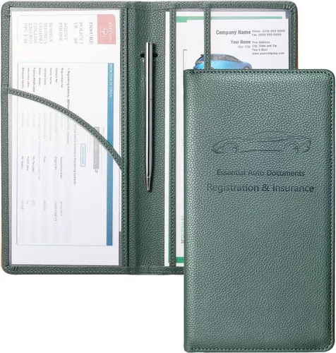 Vista 10 de Yarnic Soporte para registro y seguro de automóvil, soporte para documentos de automóvil con cierre magnético, soporte para tarjetas de registro