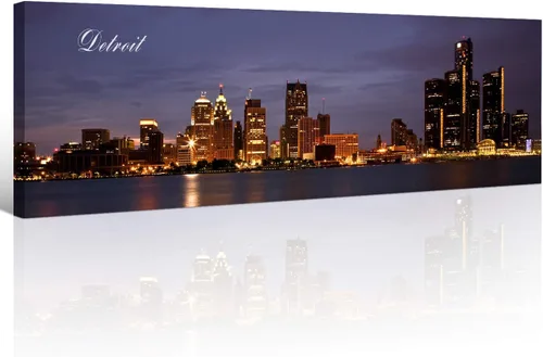 Vista 19 de Atlanta Skyline - Arte de pared para sala de estar, lienzo de paisaje urbano, decoración moderna para el hogar, imágenes panorámicas, edificio