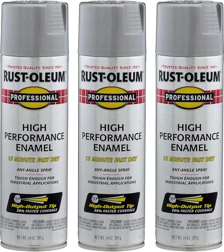 Vista 23 de Rust-Oleum 7515838 Pintura en aerosol de esmalte profesional de alto rendimiento, 14 onzas, aluminio