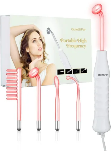 Quiet&Far Máquina Facial de Alta Frecuencia Herramienta de Cuidado de la Piel para Reducción de Arrugas, Estiramiento de la Piel Vara Facial de Alta