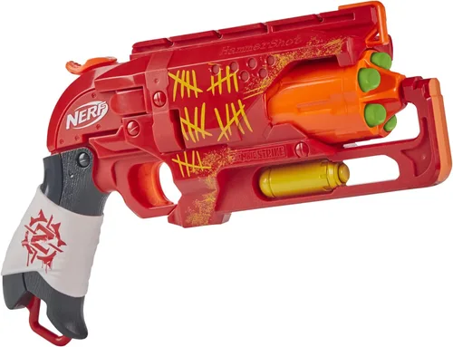 Vista 6 de NERF Zombie Strike Hammershot Blaster, rojo (exclusivo de Amazon)