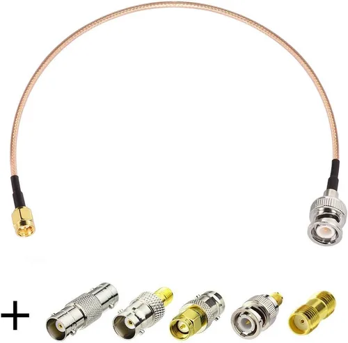 Superbat Cable SMA macho a BNC macho de 6 pulgadas + 5 piezas SMA a BNC adaptador RF cable coaxial kit para aplicaciones de RF/antenas/dispositivos