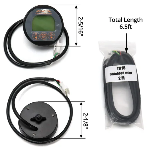 Vista 6 de QWORK Monitor de batería Voltímetro Amperímetro, rango de corriente de voltaje 8V-80V, medidor de corriente de voltaje 0-100A con cable