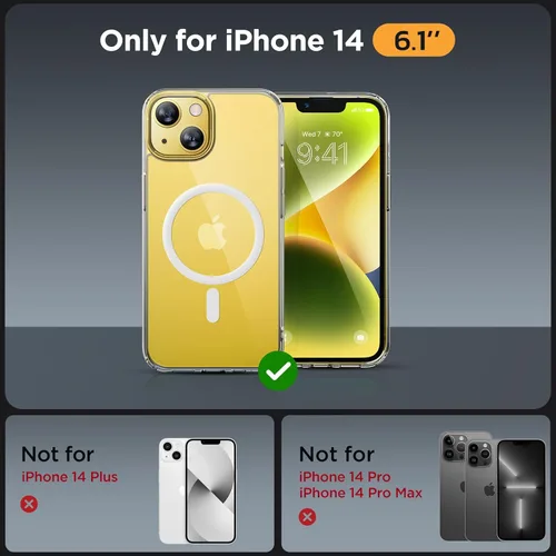 Vista 421 de Miracase - Funda magnética para iPhone 13 de 6.1 pulgadas (compatible con MagSafe) (con 2 protectores de pantalla), protección de grado militar