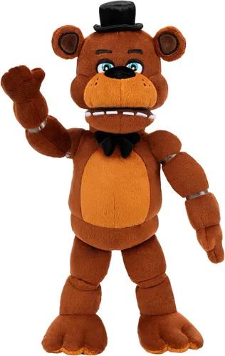 Five Nights at Freddy’s Oso de peluche articulado con sonido de Freddy Fazbear de 14 pulgadas - 5 sonidos, 1 clip de canción y ojos que brillan en