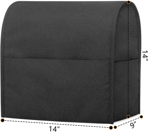 Vista 5 de Funda protectora Luxja compatible con batidora de pie de 4.5 y 5 cuartos de galón, funda de tela con bolsillos para batidora de pie y accesorios
