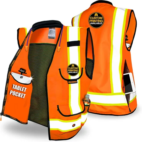 Vista 14 de KwikSafety - Charlotte, NC - GODFATHER Safety Vest [CUSHIONED COLLAR + TABLET POCKET] ANSI OSHA