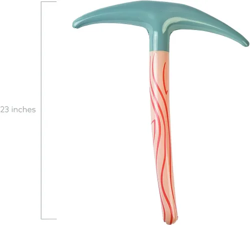 Vista 4 de Fun Express Minecraft - Paquete de 12 juguetes inflables de pico para suministros de fiesta de cumpleaños, accesorios de juego de tamaño real