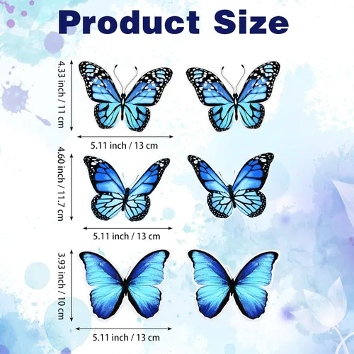 Vista 5 de 6 imanes de mariposa para puerta, imanes flexibles de doble cara, protectores decorativos para puertas corredizas que evitan que personas y mascotas