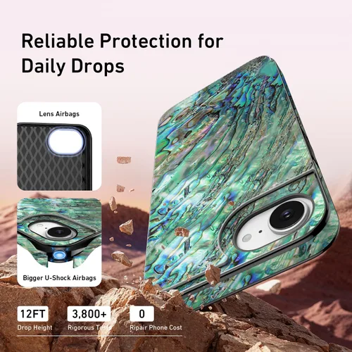 Vista 1300 de LETO para iPhone 15 Pro Funda tipo cartera - Tapa tipo folio con patada - Diseños de moda - Tarjetero - Funda protectora para mujeres y niñas - 6.1