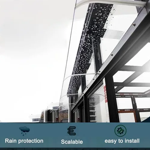 Vista 8 de KDDEON Toldo moderno para puerta de ventana, toldo duradero, toldo de porche para frente de casa, refugio de lluvia para techo, toldo de puerta
