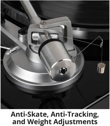 Vista 5 de TT-1BTW - Tocadiscos de transmisión por correa con USB, Bluetooth y cartucho AT-VM95E actualizado, reproduce discos de vinilo de 33-1/3 y 45 RPM