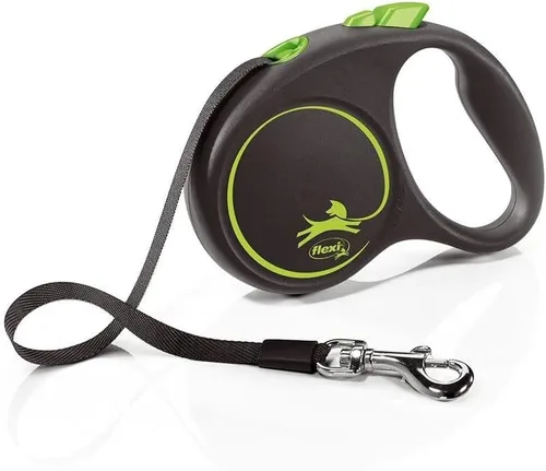 Vista 3 de Flexi Cinta de diseño negro verde pequeño 16.4 ft retráctil perro correa/plomo para perros de hasta 33.1 lbs/33 libras