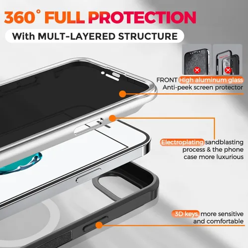 Vista 6 de [Bucle de CD + protector de pantalla de privacidad] Funda magnética para iPhone 7/8/SE 2020/SE3, [protección contra caídas de grado militar]