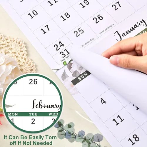 Vista 8 de Calendario 2026-2027 – Calendario de pared de 3 meses 2026-2027, mayo de 2026 a junio de 2027, 11.3 x 26 pulgadas, calendarios verticales de 3 meses