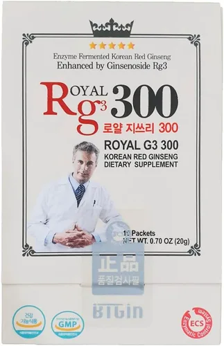 Premium RG3 300 polvo de ginseng rojo coreano - Ginsenósidos mejorados (50 mg Rg3/bolsita), fabricado en Corea, 10 sobres