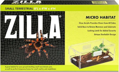 Vista 15 de Zilla Micro Hábitat Terrario, Arrbóreo, con Pestillo de Bloqueo, para Isópodos, Arañas, Insectos, Pequeño
