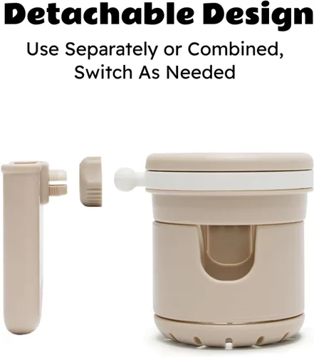 Vista 7 de Lusinus Soporte para teléfono y taza doble 3 en 1 con abrazadera giratoria 360 compatible con cochecito YOYO, compatible con botellas, tazas