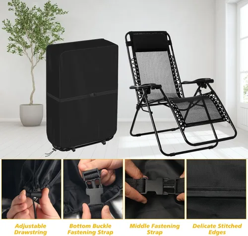 Vista 3 de AHIER Oxford - Funda para silla plegable de gravedad cero para exteriores, impermeable, para patio, playa, césped, con bolsa de almacenamiento