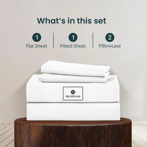 Vista 2 de Juego de sábanas de 4 piezas de 1000 hilos, tamaño Queen, cómodas, sábanas de algodón Pima peruano de lujo para mujeres, hombres, niños