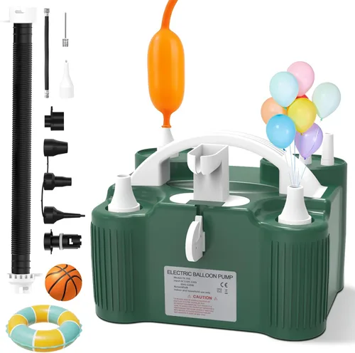 Vista 10 de Chamvis Bomba eléctrica para globos, inflador/soplador de globos de 110 V 600 W: para llenado rápido y fácil, kit de arco de globos, decoración