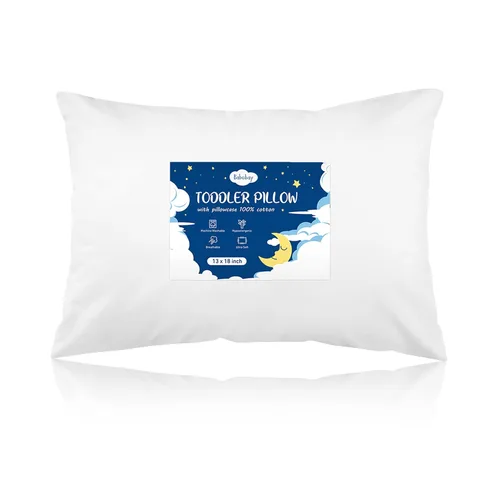 Vista 8 de Babebay Almohada para niños pequeños, almohadas de 13 x 18 pulgadas para dormir, lavable a máquina, con funda de almohada de algodón suave, 1 paquete