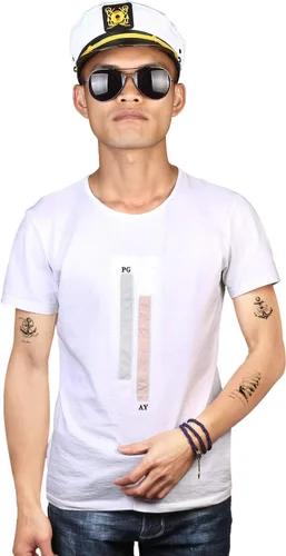 Vista 3 de Beelittle - Juego de accesorios de disfraz de capitán de yate - Sombrero de marinero con pipa de maíz y lentes de aviador