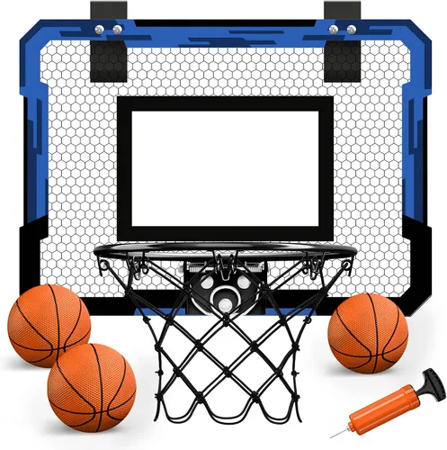 Vista 10 de QDRAGON Aro de baloncesto para interiores para niños, mini aros de baloncesto sobre la puerta con 7 luces LED, juguetes de baloncesto, regalos