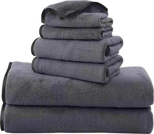 Vista 39 de TENSTARS Juego de 12 paños de alta calidad, secado rápido, terciopelo coral de microfibra suave, altamente absorbente, uso multiusos como baño, spa