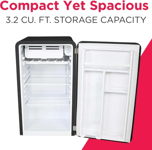 Vista 2 de Frigidaire Refrigerador compacto retro con enfriador, refrigerador de encimera de 3.2 pies cúbicos, abrebotellas integrado, esquinas redondeadas