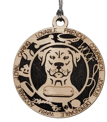 Vista 11 de Adorno de Navidad personalizado para perro Cavalier King Charles Spaniel, redondo de 3 pulgadas, madera cortada con láser de 2 capas, nombre y texto