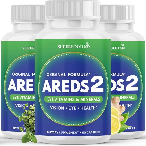 Vista 8 de AREDS 2 Suplemento de vitaminas y minerales para ojos, contiene luteína, vitamina C con cobre añadido, 120
