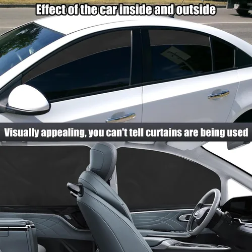 Vista 8 de XCBYT - Sombras para ventanas de auto, 4 piezas, cortina de privacidad, bloquea el 100 % de la luz, sombra magnética para ventanas laterales