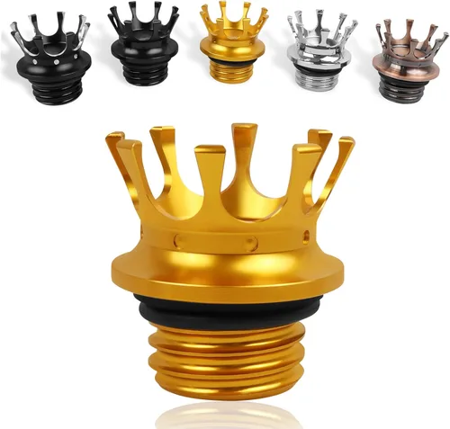 Vista 12 de Cubierta de Tapa de Gasolina para Motocicleta de Aluminio Estilo Corona Universal Tapa de Tanque de Combustible compatible con Harley Sportster XL