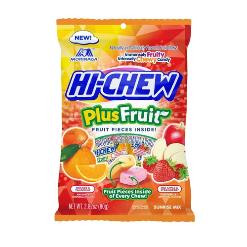 Vista 21 de HI-CHEW Bolsa de Dulces a Granel Surtidos, Manzana Verde, Fresa, Mango, Uva, Dulces Blandos y Masticables 2 libras - Más de 185 Piezas Envueltas