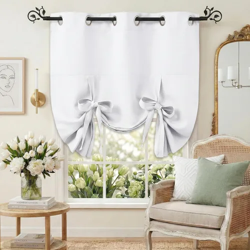 Vista 25 de Pony Dance Cenefa Enrollable Beige - Cenefa de Ventana para Cocina Cortina Enrollable con Ojales para Decoración del Hogar Cenefa Ajustable, 42''An