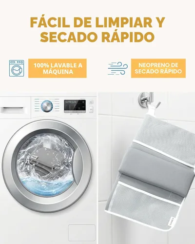 Vista 7 de Cómodo juego de rodilleras y coderas de baño para bebé, almohadilla gruesa de espuma viscoelástica con soporte para el codo, cojín de bañera