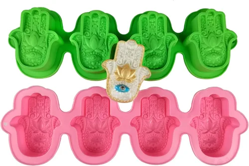 2 moldes de silicona Hamsa para jabón de mano de Fátima, moldes de silicona para pastel de chocolate, mano de palma, molde de pastel de chocolate,