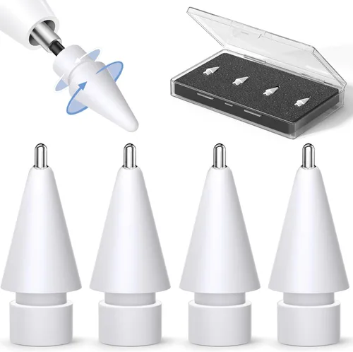 Vista 8 de Inesore Paquete de 8 accesorios de repuesto para puntas de lápiz Apple, compatible con Apple Pencil Pro/2ª generación/1ª generación/USB C, punta
