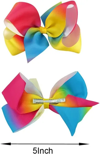 Vista 3 de BGFKS Falda tutú de tul de ballet en capas para niñas pequeñas con lazos coloridos para el cabello